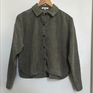 Madewell Olive Green Corduroy Button-Up Shirt